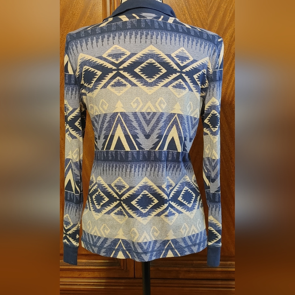 Chaps, Nwot, Size M/L Aztec Design Button Up, Lon… - image 4